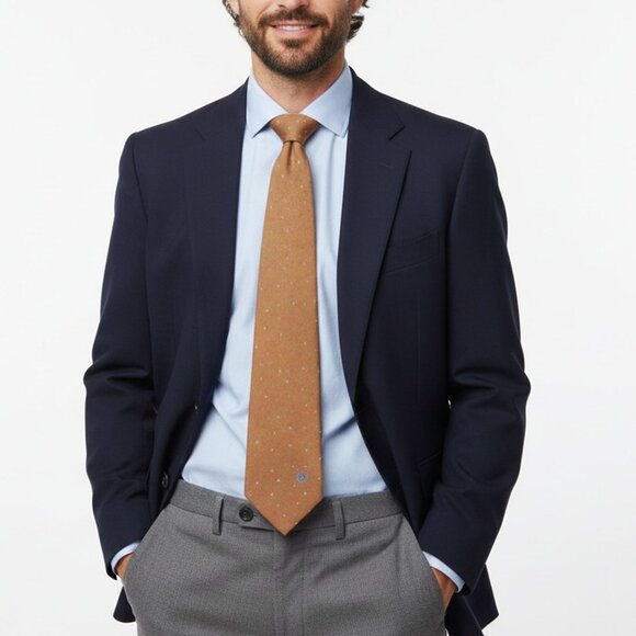 Vintage Emanuel Ungaro Silk Tie Brown Gold Geometric Pattern 100% Made in Italy - Picture 1 of 6